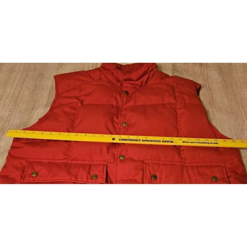 Vtg Black Sheep Inc. Down Puffer Snap & Zipper Vest Mens Size XL 46 Red